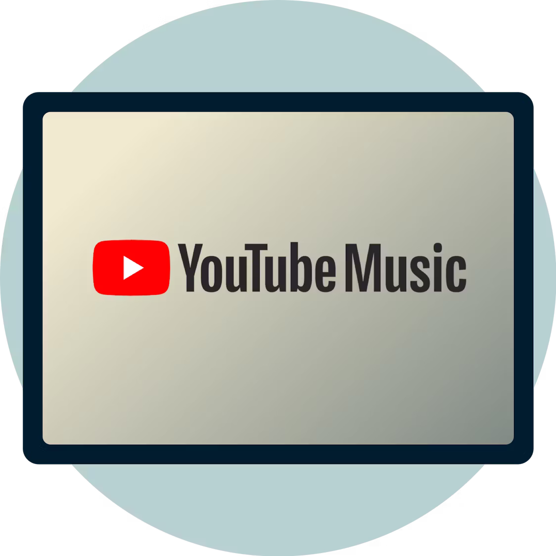 YouTube Music-logo p&aring; en sk&aelig;rm.