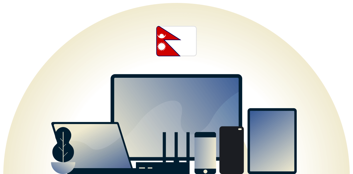 Unser Nepal-VPN sch&uuml;tzt eine Vielzahl von Ger&auml;ten.