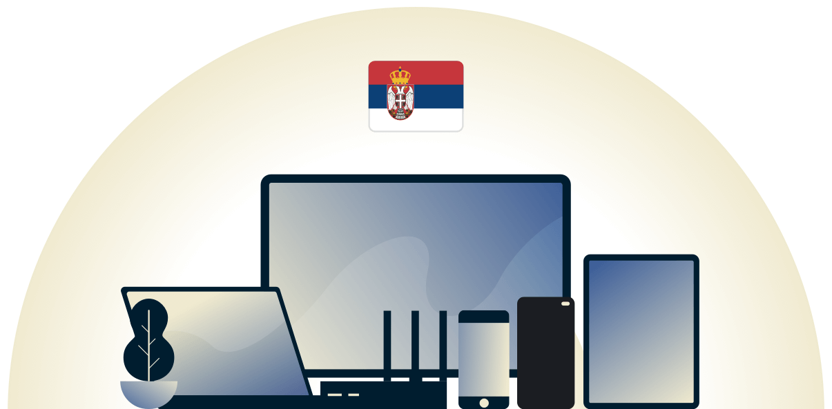 様々なデバイスを守るセルビア対応VPN。
