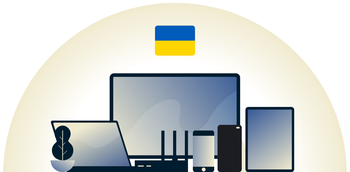 VPN dla Ukrainy chroniący różne urządzenia.